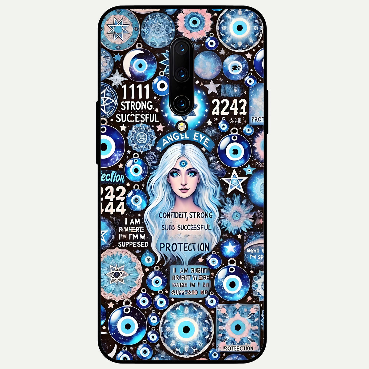  Angel Aura Shield Glass Case For OnePlus 7 Pro back cover – full design glossy printed glass finish