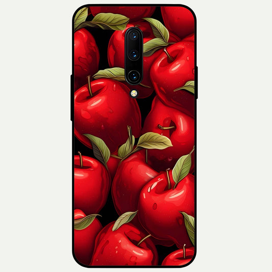  Apple Pattern Glass Case For OnePlus 7 Pro back cover – full design glossy printed glass finish