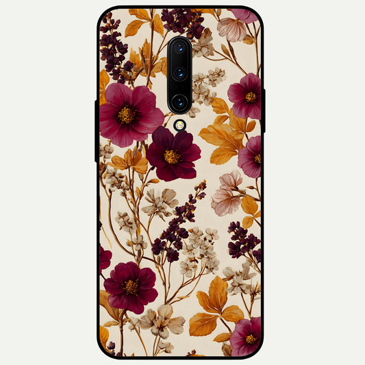  Autumn Wine Bloom Glass Case For OnePlus 7 Pro back cover – full design glossy printed glass finish