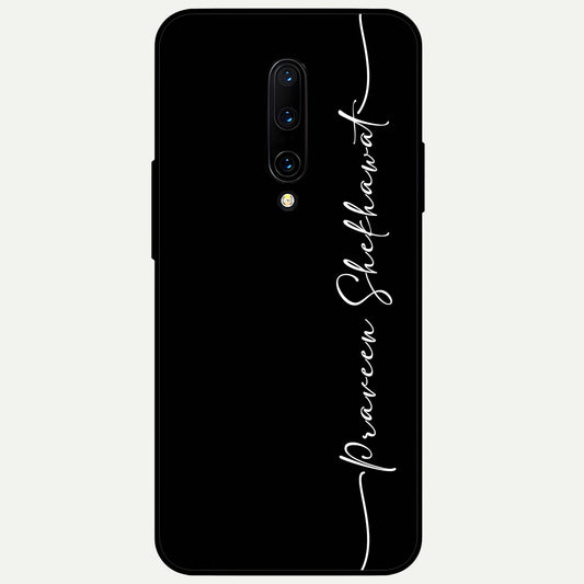  Black Tune Custom Name Glass Case For OnePlus 7 Pro back cover – full design glossy printed glass finish