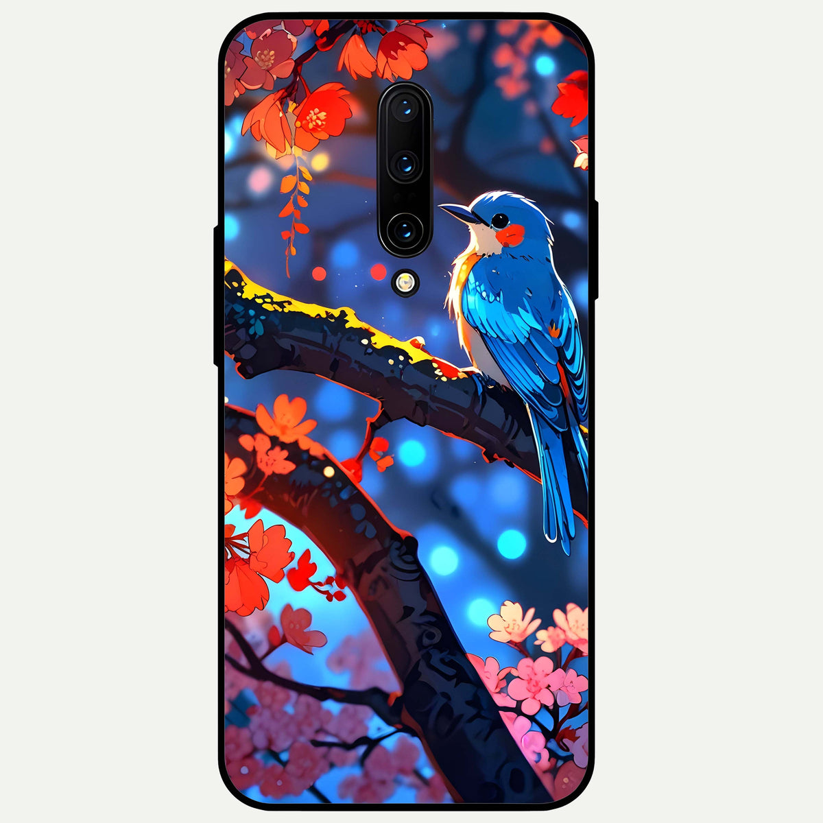  Blooming Water Drift Glass Case For OnePlus 7 Pro back cover – full design glossy printed glass finish