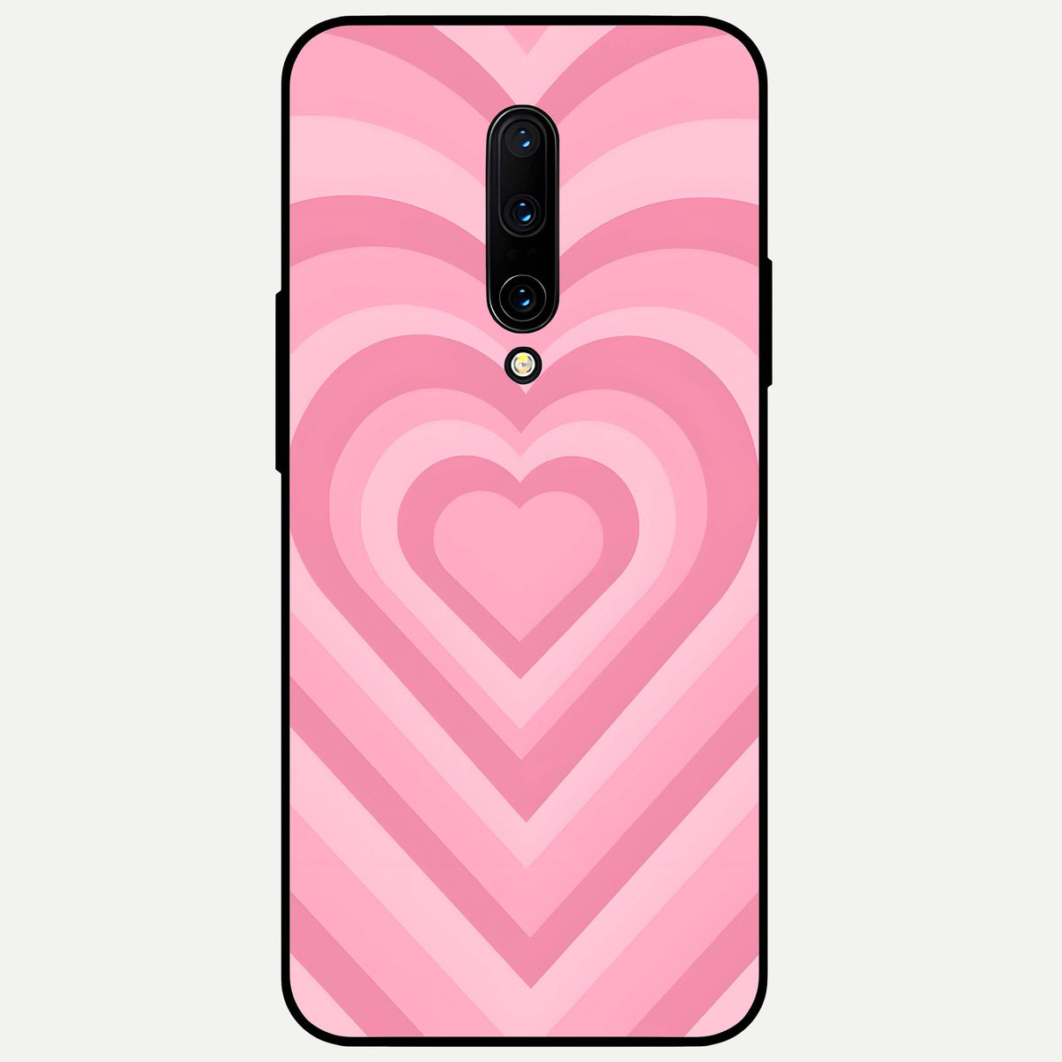  Blush Heart Waves Glass Case For OnePlus 7 Pro back cover – full design glossy printed glass finish