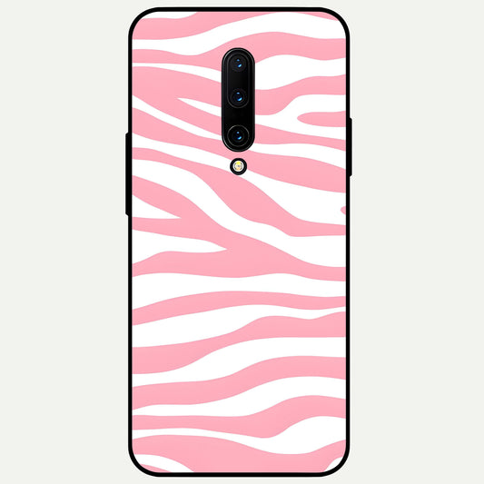  Blush Zebra Flow Glass Case For OnePlus 7 Pro back cover – full design glossy printed glass finish