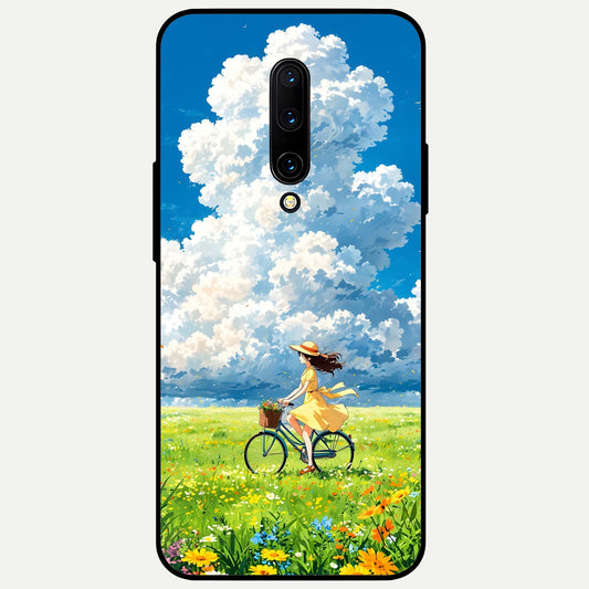  Breezy Meadow Ride Glass Case For OnePlus 7 Pro back cover – full design glossy printed glass finish