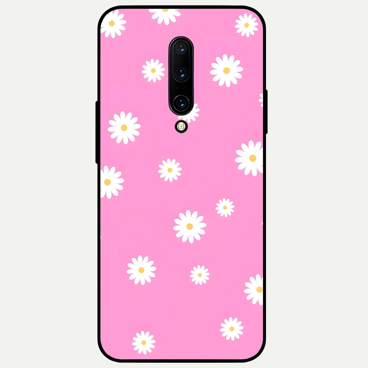  Bubblegum Daisy Pop Glass Case For OnePlus 7 Pro back cover – full design glossy printed glass finish