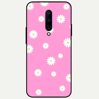 Bubblegum Daisy Pop Glass Case For OnePlus 7 Pro back cover – full design glossy printed glass finish