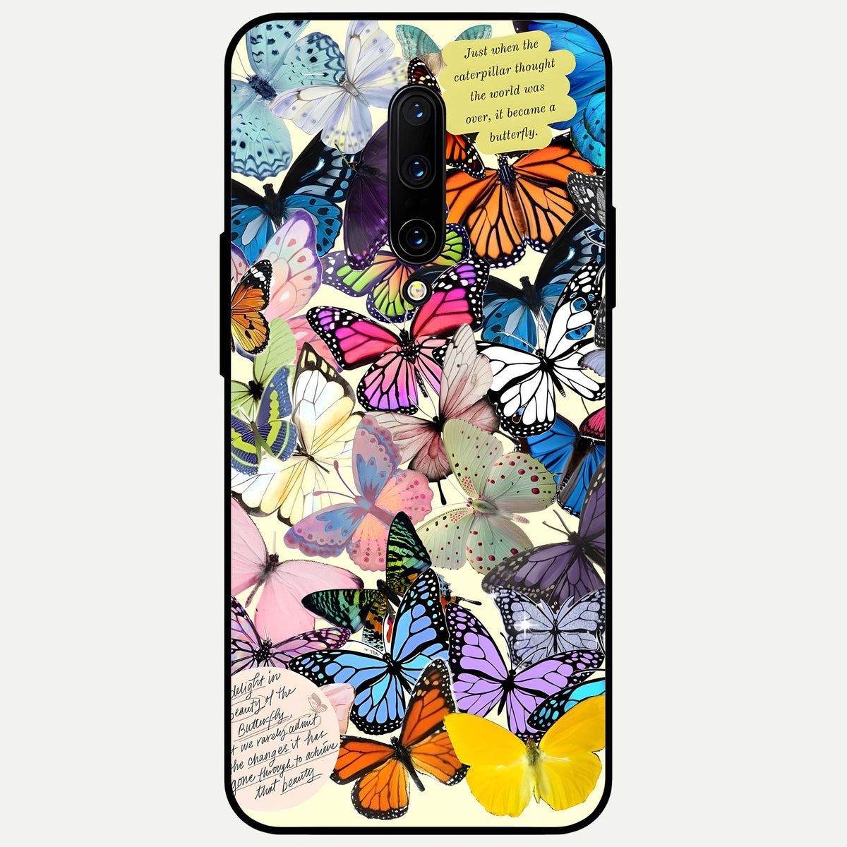  Butterflies Petal Dream Glass Case For OnePlus 7 Pro back cover – full design glossy printed glass finish