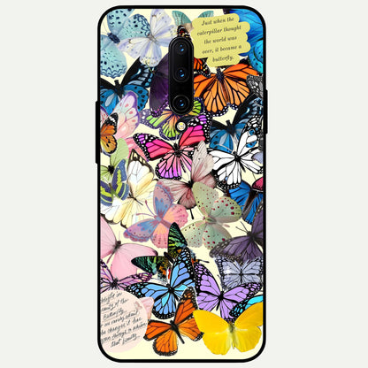  Butterflies Petal Dream Glass Case For OnePlus 7 Pro back cover – full design glossy printed glass finish