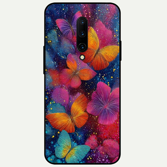  Butterfly Dream Mist Glass Case For OnePlus 7 Pro back cover – full design glossy printed glass finish