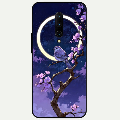  Celestial Bird Blossom Glass Case For OnePlus 7 Pro back cover – full design glossy printed glass finish