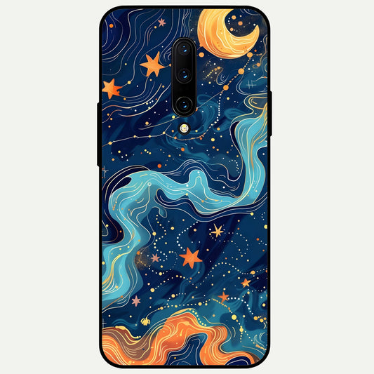  Celestial Dream Flow Glass Case For OnePlus 7 Pro back cover – full design glossy printed glass finish