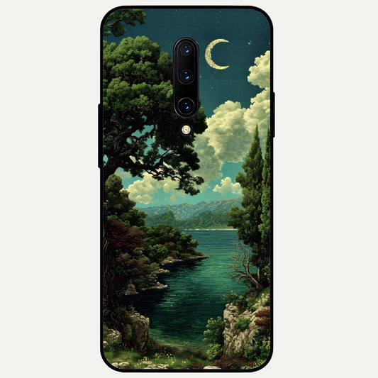  Celestial Lake Peace Glass Case For OnePlus 7 Pro back cover – full design glossy printed glass finish