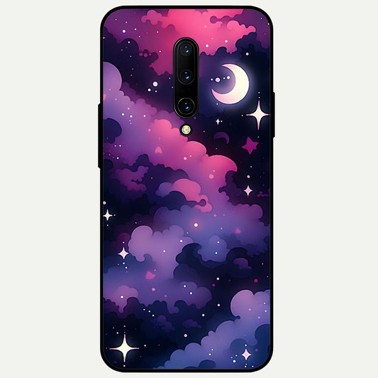  Celestial Moon Magic Glass Case For OnePlus 7 Pro back cover – full design glossy printed glass finish