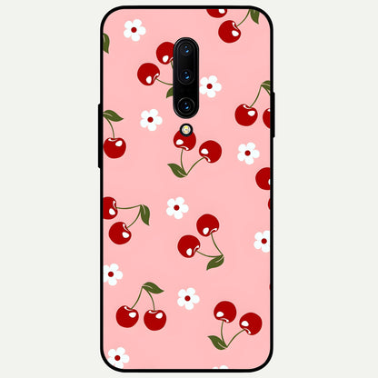  Cherry Love Mood Glass Case For OnePlus 7 Pro back cover – full design glossy printed glass finish