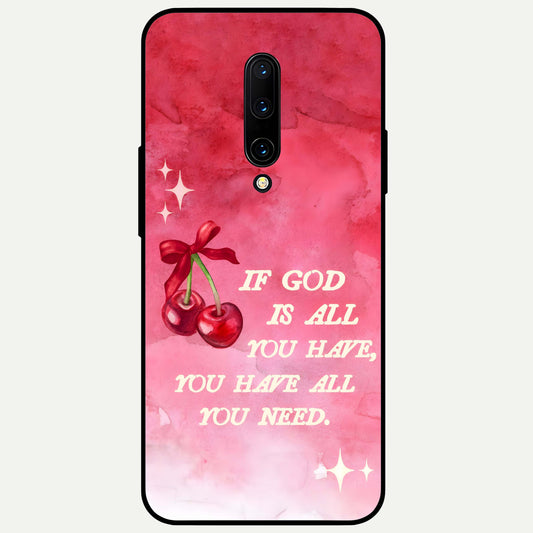  Cherry Quote Glass Case For OnePlus 7 Pro back cover – full design glossy printed glass finish