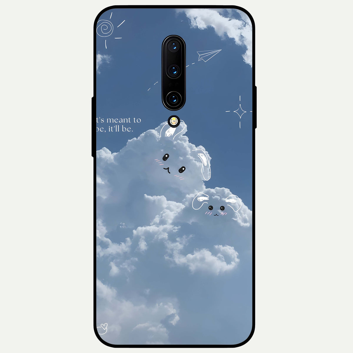  Cloud Bunny Dreams Glass Case For OnePlus 7 Pro back cover – full design glossy printed glass finish