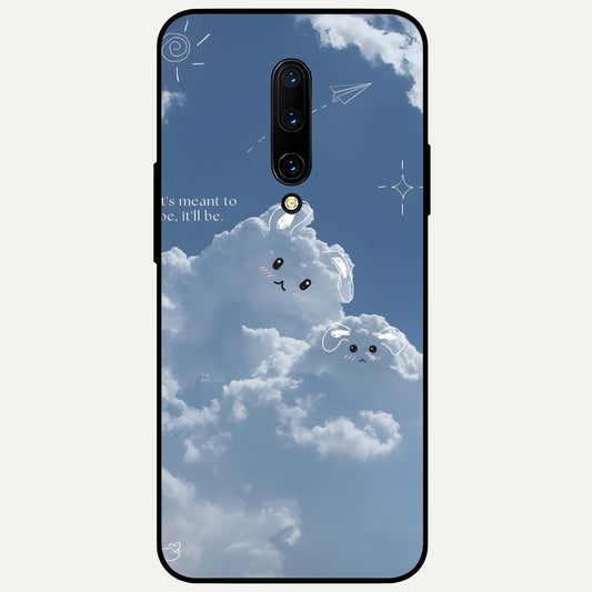  Cloud Bunny Dreams Glass Case For OnePlus 7 Pro back cover – full design glossy printed glass finish