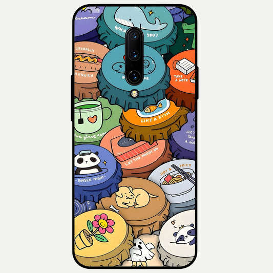  Coins Patterns Glass Case For OnePlus 7 Pro back cover – full design glossy printed glass finish