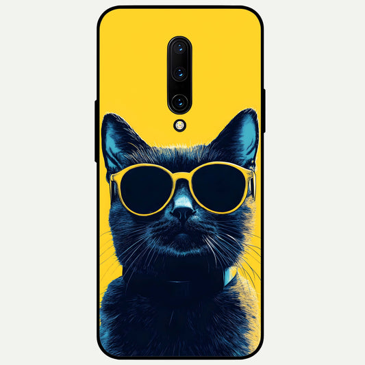  Cool Cat Vibes Glass Case For OnePlus 7 Pro back cover – full design glossy printed glass finish