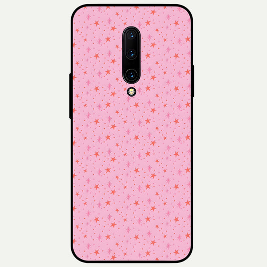  Cosmic Pink Sparkle Glass Case For OnePlus 7 Pro back cover – full design glossy printed glass finish