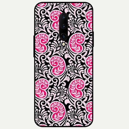  Crimson Paisley Charm Glass Case For OnePlus 7 Pro back cover – full design glossy printed glass finish