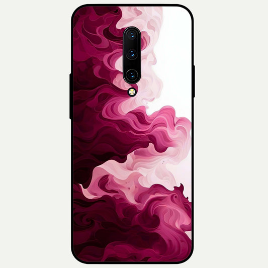  Crimson Wave Flow Glass Case For OnePlus 7 Pro back cover – full design glossy printed glass finish
