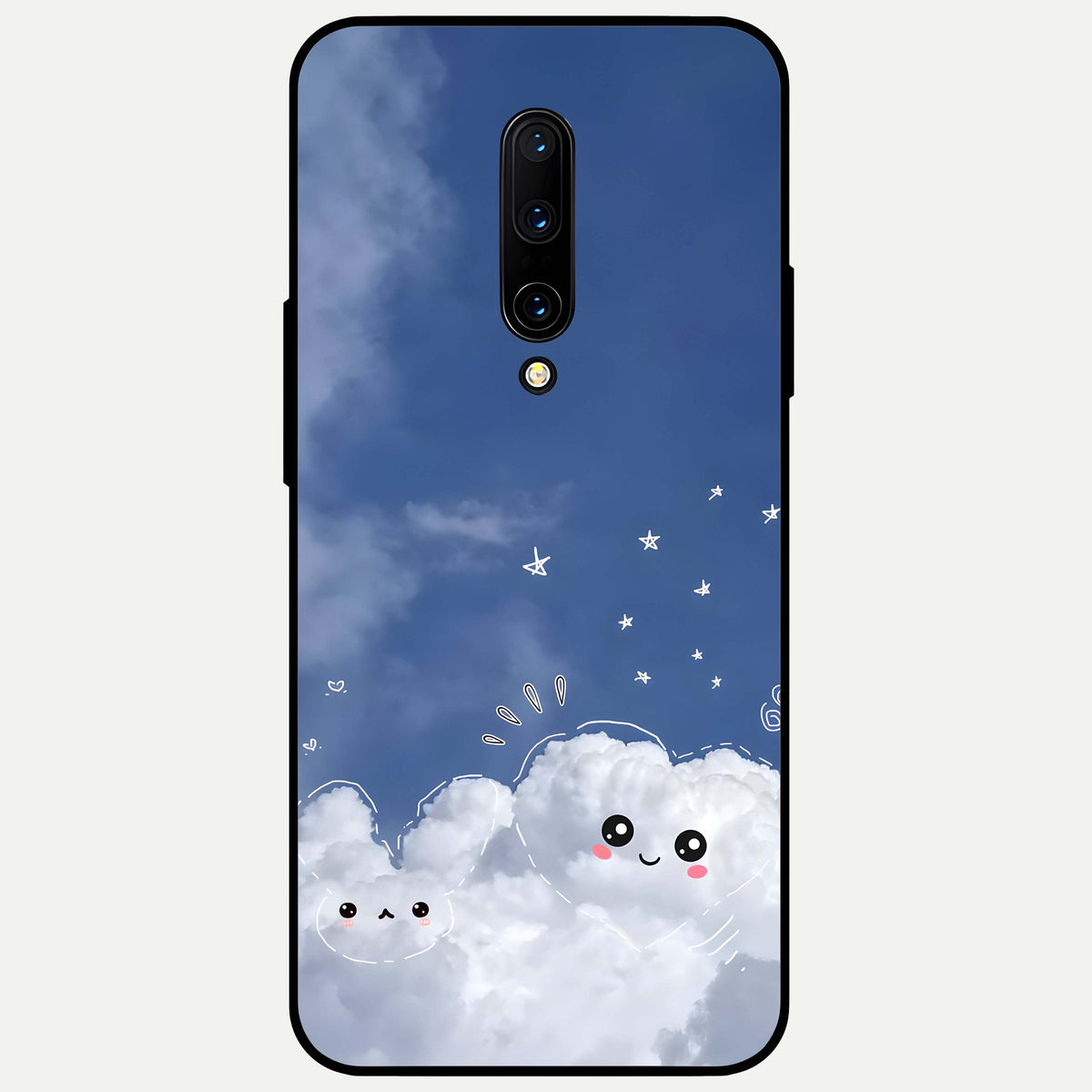  Cute Blossom Cloud Glass Case For OnePlus 7 Pro back cover – full design glossy printed glass finish