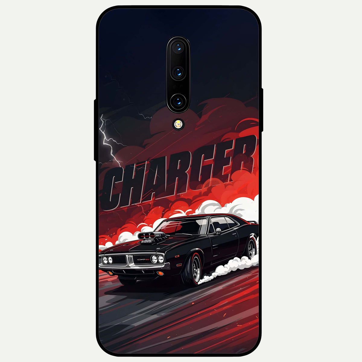  Dark Charger Fury Glass Case For OnePlus 7 Pro back cover – full design glossy printed glass finish