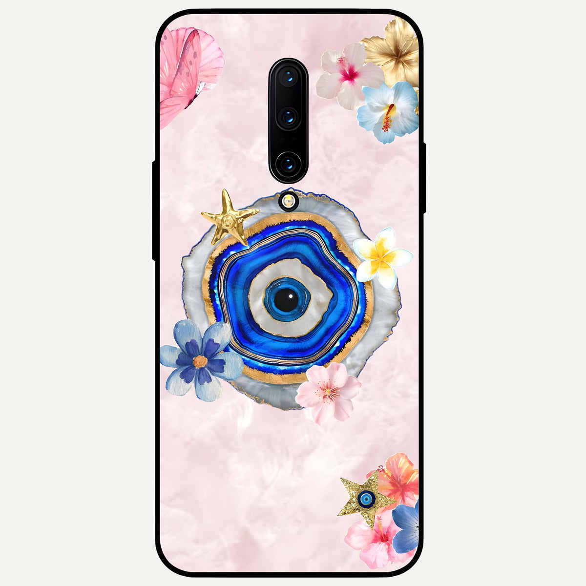  Divine Aura Bloom Glass Case For OnePlus 7 Pro back cover – full design glossy printed glass finish