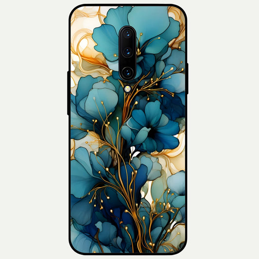  Golden Bloom Symphony Glass Case For OnePlus 7 Pro back cover – full design glossy printed glass finish