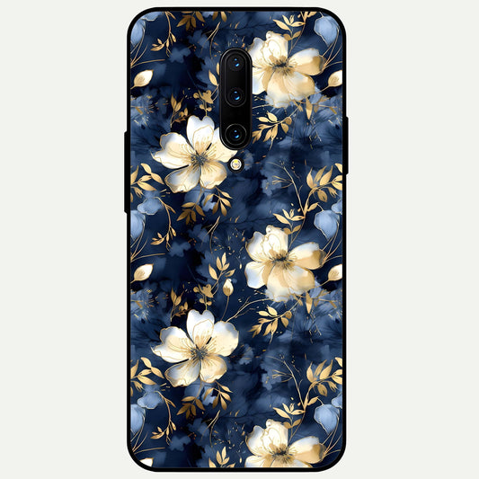  Golden Midnight Bloom Glass Case For OnePlus 7 Pro back cover – full design glossy printed glass finish