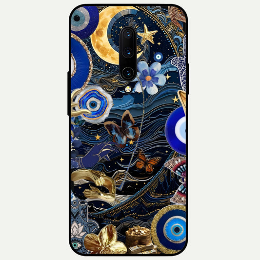  Golden Moon Magic Glass Case For OnePlus 7 Pro back cover – full design glossy printed glass finish