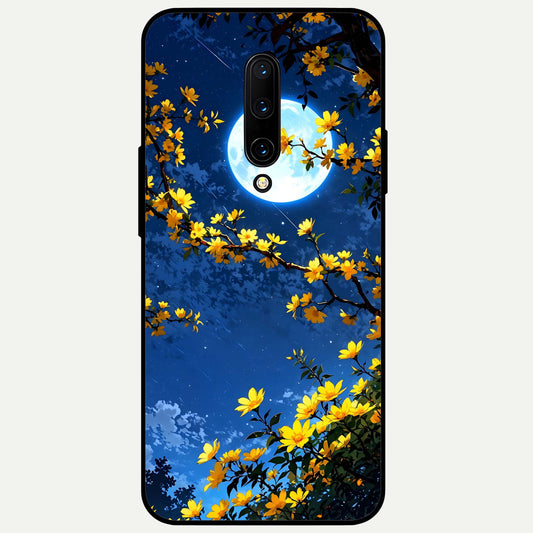  Golden Night Glow Glass Case For OnePlus 7 Pro back cover – full design glossy printed glass finish