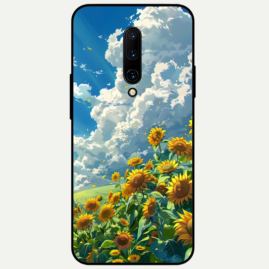  Golden Sun Glory Glass Case For OnePlus 7 Pro back cover – full design glossy printed glass finish