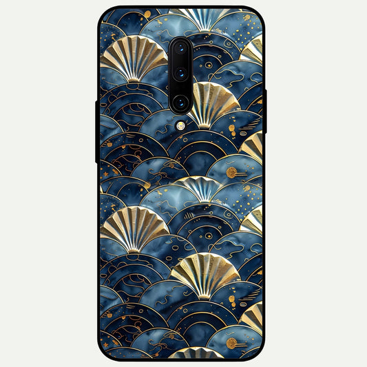  Golden Wave Luxe Glass Case For OnePlus 7 Pro back cover – full design glossy printed glass finish