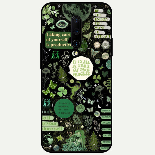  Green Mandala Pattern Glass Case For OnePlus 7 Pro back cover – full design glossy printed glass finish