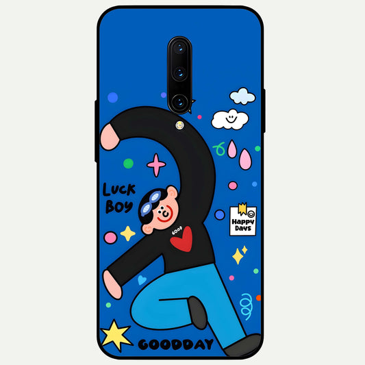  Happy Luck Vibe Glass Case For OnePlus 7 Pro back cover – full design glossy printed glass finish