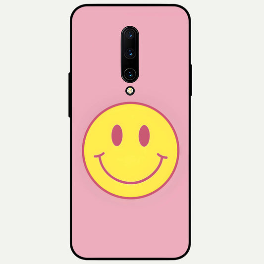  Happy Pink Mood Glass Case For OnePlus 7 Pro back cover – full design glossy printed glass finish