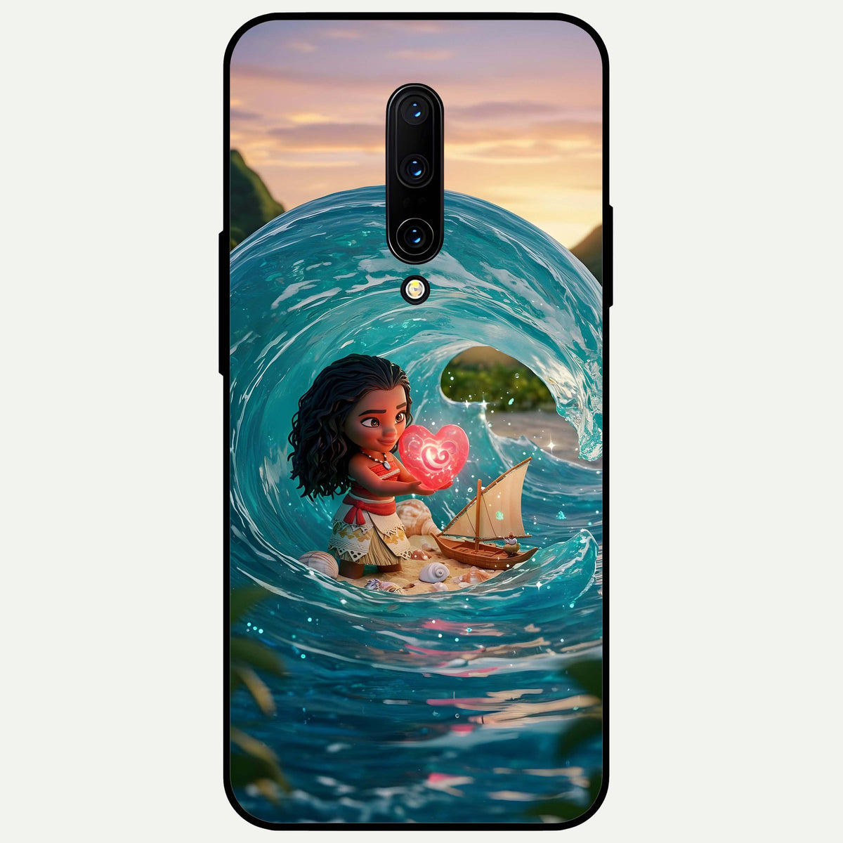  Heart of Ocean Glass Case For OnePlus 7 Pro back cover – full design glossy printed glass finish