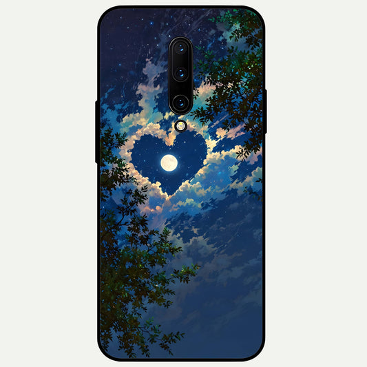  Heart With Moon Sky Glass Case For OnePlus 7 Pro back cover – full design glossy printed glass finish