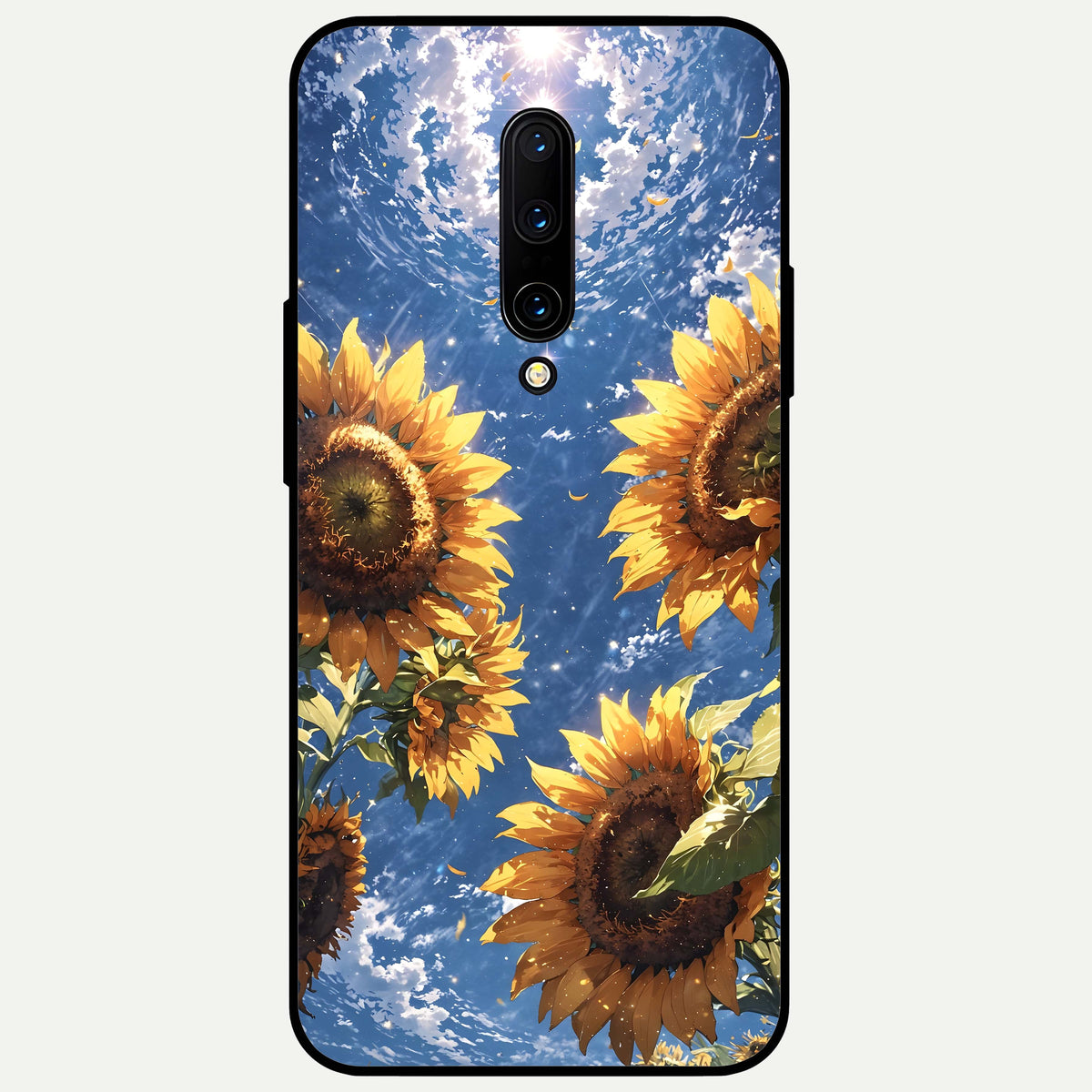  Heavenly Sunflower Rise Glass Case For OnePlus 7 Pro back cover – full design glossy printed glass finish