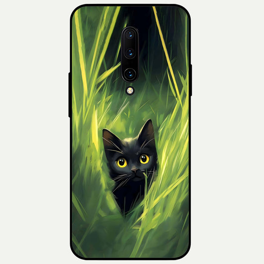  Hidden Cat Whisper Glass Case For OnePlus 7 Pro back cover – full design glossy printed glass finish