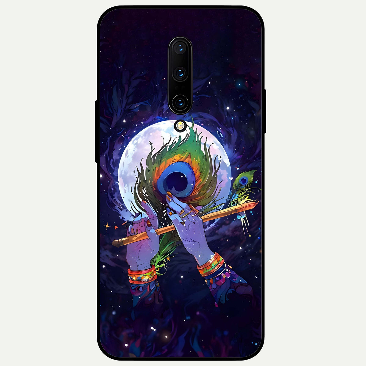  Krishna Hands Art Glass Case For OnePlus 7 Pro back cover – full design glossy printed glass finish