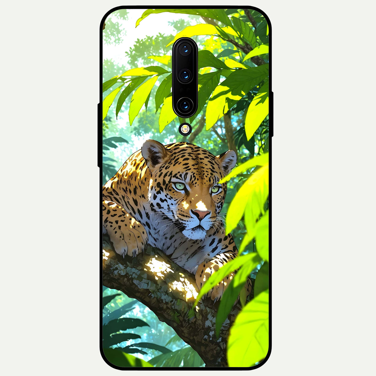  Leopard in Jungle Glass Case For OnePlus 7 Pro back cover – full design glossy printed glass finish