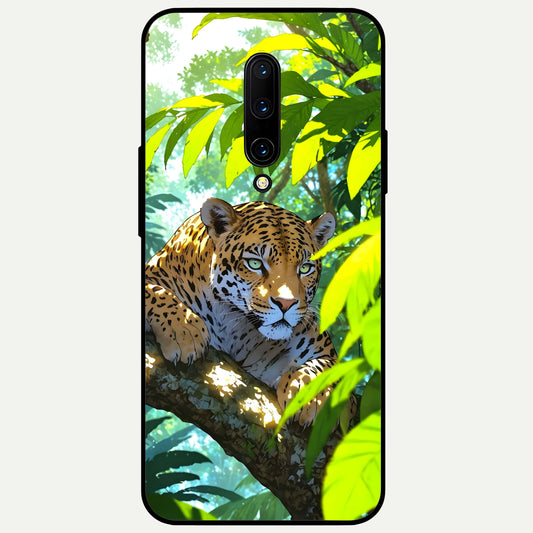  Leopard in Jungle Glass Case For OnePlus 7 Pro back cover – full design glossy printed glass finish