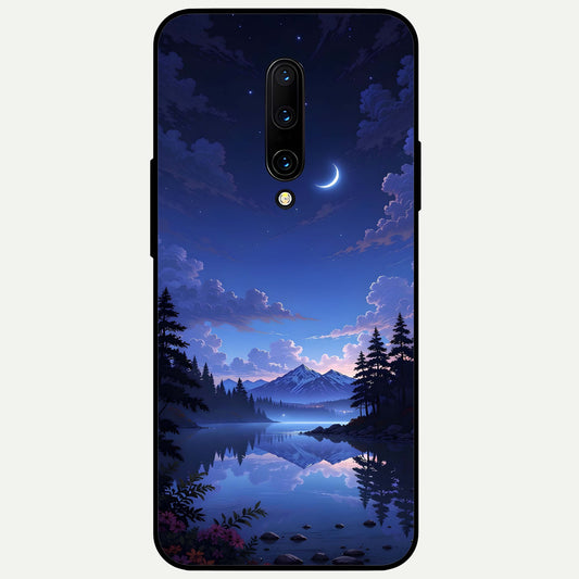  Midnight Lake Peace Glass Case For OnePlus 7 Pro back cover – full design glossy printed glass finish