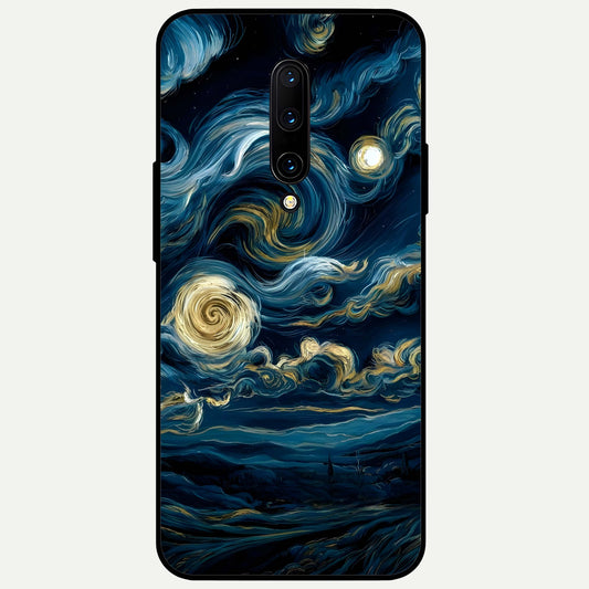  Midnight Sky Whirl Glass Case For OnePlus 7 Pro back cover – full design glossy printed glass finish