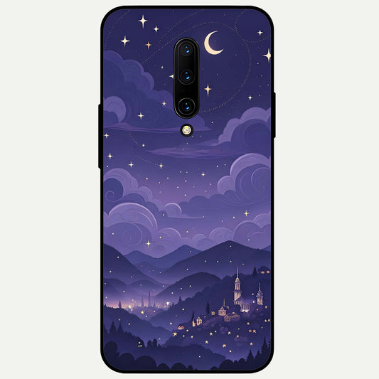  Minimal Night View Glass Case For OnePlus 7 Pro back cover – full design glossy printed glass finish