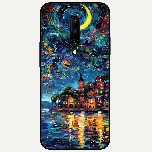  Moonlight Harbor Glow Glass Case For OnePlus 7 Pro back cover – full design glossy printed glass finish