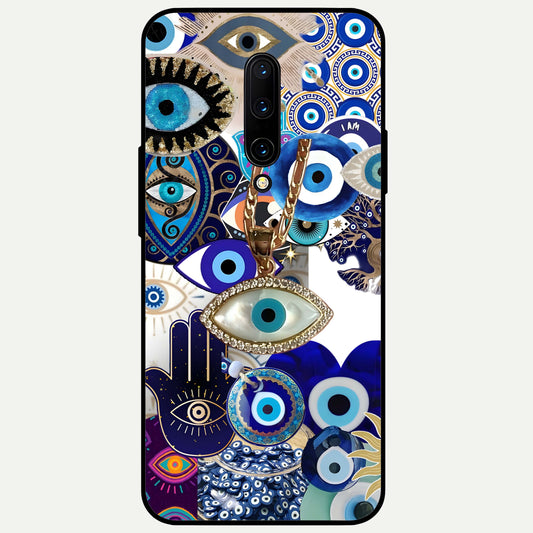  Mystic Charm Eye Glass Case For OnePlus 7 Pro back cover – full design glossy printed glass finish